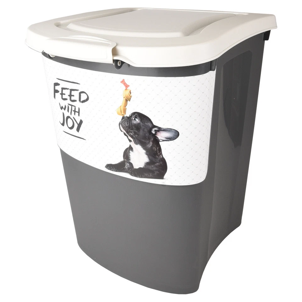 Flamingo Futtertonne Pria grau/hellgrau - Hunde Futterspeicher mit Räder - Bild 1 von 3