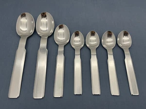 Stanley Roberts OBLIQUE Stainless Flatware SPOONS TEASPOONS Korea 7 PIECE SET - Bild 1 von 12