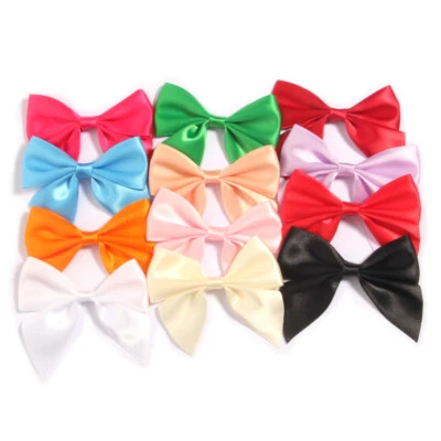 48Pcs 6cm 2.3" Shiny Ribbon Hair Bows for Hair Ties Clips Accessories Boutique - Image 1 of 4