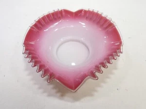 FENTON ART gefasstes GLAS Pfirsich Wappen quadratisch gekräuselt 10" SCHÜSSEL BRAUTKORB Einsatz - Bild 1 von 7