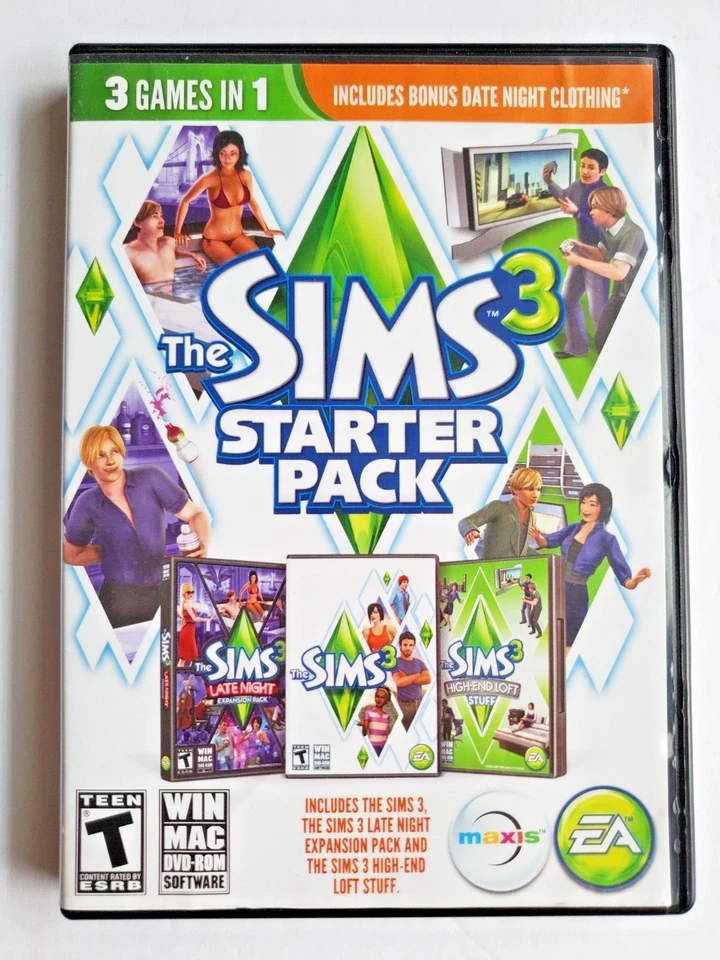 The Sims 3 Starter Pack - PC Game 2 Discs Missing The Sims Late Night Game - Image 1 of 4