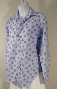 Camicia FRANK & EILEEN da donna blu floreale cotone con bottoni sul davanti manica lunga taglia... - Foto 1 di 6