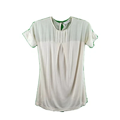 Zara Mum Maternity Top Blush Pink Short Sleeve Key Hole Back Ribbon Tie Pleats M - Image 1 of 4