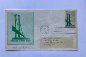 USA FDC , VERRAZANO-NARROWS BRIDGE , 1954 SINGLE 5 CENTS - Picture 1 of 1