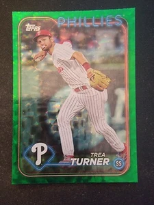 Rare 2024 Topps Series 2 Baseball #352 Trea Turner GREEN FOIL /499 Phillies Phil - Picture 1 of 6