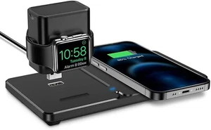 2 in 1 Dual Wireless Charging Pad 15W Dock Charging Station For iWatch, Air pod - Picture 1 of 8
