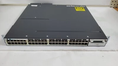 Cisco WS-C3750X-48PF-S V01 48-Port Gigabit IP Base Switch w/2 Power Supplies - Image 1 of 4