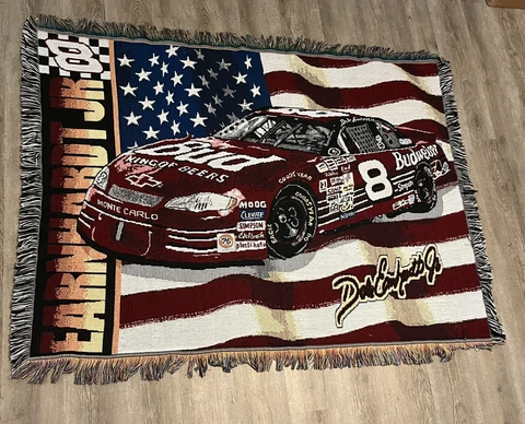 Dale Earnhardt Jr Patriotic Throw Rug Blanket #8 Bud Northwest Company 61" X 47" Cover