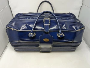 BURTON MFG CO. KOFFER BEUTELTASCHE SEESACK ROYALBLAU LEDER 21 X 12 X 12 - Bild 1 von 10