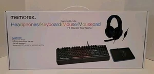 Memorex Keyboard - Mouse - Mouse Pad - and Headphones - Gaming Bundle NEW IN BOX - Picture 1 of 7