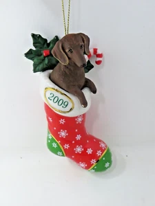 2009 Franklin Mint Annual Dachshund Christmas Ornament Stocking Stuffer - Picture 1 of 2