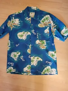 Paco Camicia Hawaiana Uomo Blu Verde Acqua Taglia M, Resort Ware - Foto 1 di 4