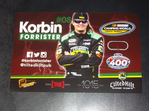 2015 KORBIN FORRISTER #08 "HOMESTEAD" TILTED KILT NASCAR POSTCARD Cover