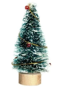 Dolls House Snowy Christmas Tree Miniature 1:12 or 1:24 Ornament Accessory - Picture 1 of 8