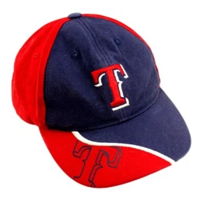 Texas Rangers Kids Adjustable Baseball Cap Blue/Red Embordered Embellishments - Picture 1 of 6