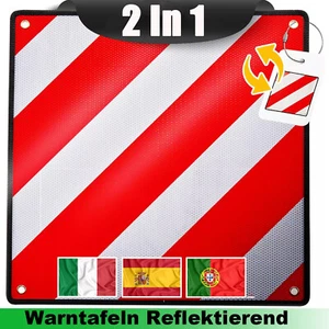 Warntafel für Italien Spanien 2in1 (50 x 50 cm) - Reflektierendes Warnschild - Bild 1 von 9