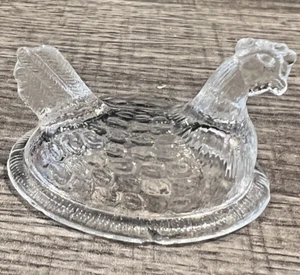 VTG Clear Glass Nesting Hen Small Salt Dip 2" REPLACEMENT LID ONLY SEE PICS!!! - Picture 1 of 3