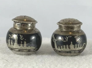 JUEGO DE SAL Y PIMIENTA MINIATURA STERLING SIAM MINI ANTIGUO - Imagen 1 de 6