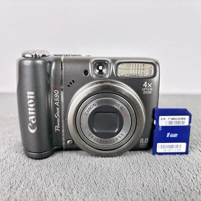 Canon PowerShot A590 IS 8.0MP Digital Compact Camera 4X Optical Zoom Tested - Bild 1 von 4