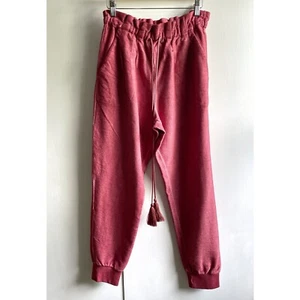 NEW Something Navy Meghan Rose Red Paperbag Sweatpants Women’s Size M Medium NWT - Picture 1 of 6