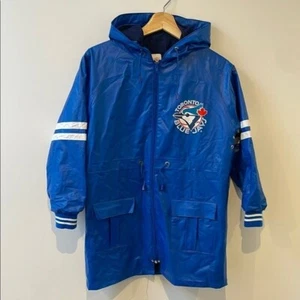 Vintage Blue Jays Toronto kids Large (14/16) long rain coat jacket waterproof - Picture 1 of 14