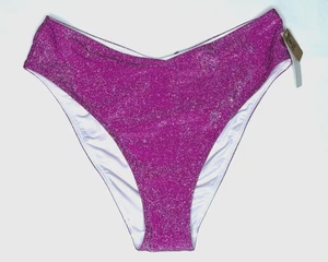 Victoria's Secret Bikinihose PINK L Magenta Schimmer Glitzer Brazilian - Bild 1 von 6
