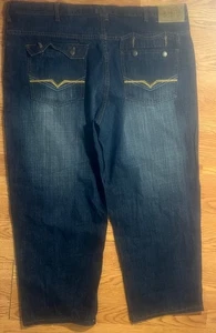 Loose Fit EDDIE DOMANI Blue Baggy Legged Jeans Denim 42x27 Y2K Skater Wash - Bild 1 von 15