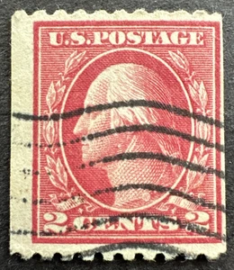 US 1914 Scott 442 Used Coil Stamp Type I Perf 10 Wmk 190 Flat Plate Washington - Picture 1 of 2