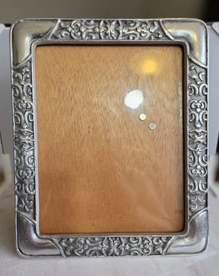 Vintage Handmade Aluminum 8x10 Picture Frame Ornate Silver Metal Venezuela - Image 1 of 4