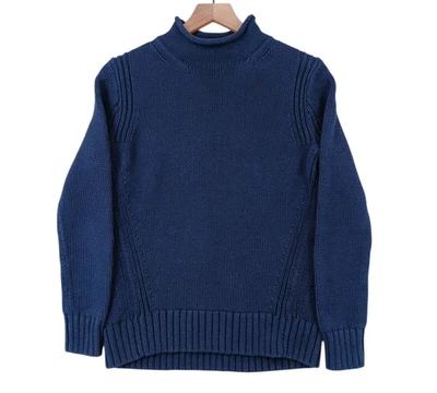 J Crew Always Sweater Mens XS (Tag S) Blue Cotton Roll Neck Oarsman 34x25 *Wear - Image 1 of 4