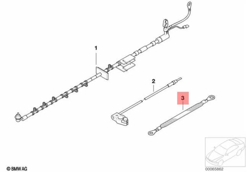 Correa de tierra genuina BMW Alpina X3 X5 X6 Z8 V8 E52 E53 E71 E83 18106906784 Foto 1 de 1