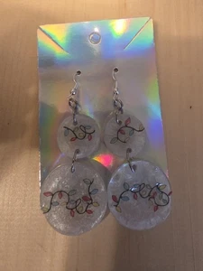 Glow In The Dark Christmas Lights Stainless Steel Dangle Long Earrings - Bild 1 von 2