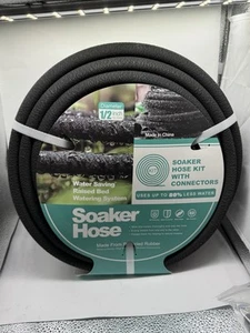 Soaker Hose 150 Feet For Garden Beds 3/4" Solid Brass Connector Heavy Duty 1/2" - Picture 1 of 24