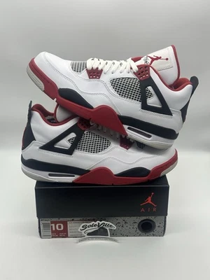 Talla 10 - Jordan 4 Retro Rojo Fuego 2012 Cuero Negro Blanco (308497-110) Foto 1 de 4