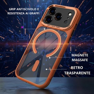 Custodia Cover iPhone 17 Pro Max Trasparente o Luxury Orange Compatibile Magsafe - Immagine 1 di 4