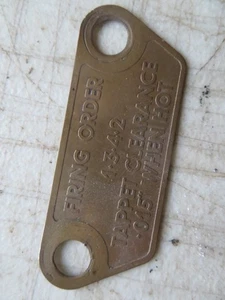 BRASS FIRING ORDER  BADGE PLAQUE - Picture 1 of 1