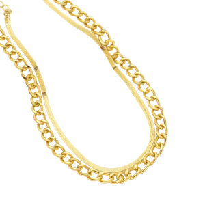 Collana a Strati in Lega di Zinco Tinta Unita in Stile Classico - Picture 1 of 4