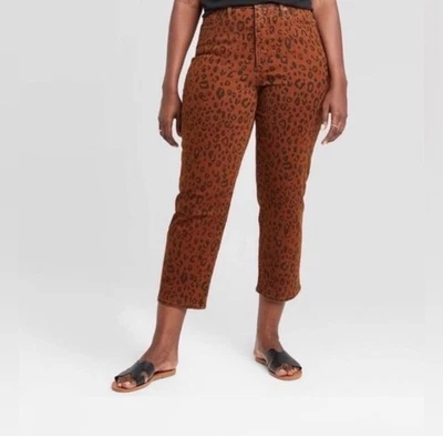 Jeans Universal Thread Vintage Rectos Leopardo Recortados 14/32R Marrón Negro Nuevos Foto 1 de 4
