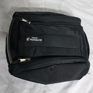 Philips Norelco Hanging Travel Bag BLACK NYLON POUCH Compartments CARRY CASE - Picture 1 of 6