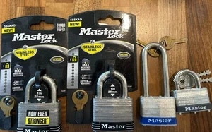 4 Master Locks- Stainless Steel 1 Inch 5SSKAD (2) New + 2 Others - Picture 1 of 4