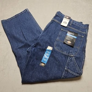 Dickies Carpenter Pants Relaxed Fit Straight Leg Mens 44x30 Blue Jeans Denim - Picture 1 of 13