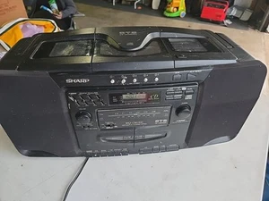 Sharp WQ-CH1500 tragbarer 5 CD Wechsler Dual Kassettenspieler Ghettoblaster - CD nicht lesen - Bild 1 von 7