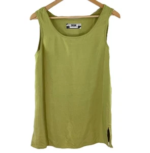 Chrome Green Pure Silk Scoop Neck Cami Vest S - Picture 1 of 7
