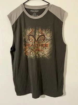 Realtree Ultra sleeveless shirt, mens size Large (42-44), camo on gray - Image 1 of 3