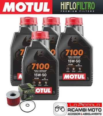 Kit Tagliando 4 OLIO [MOTUL] 7100 15w50 + FILTRO Triumph THUNDERBIRD 750 1995 Foto 1 de 4