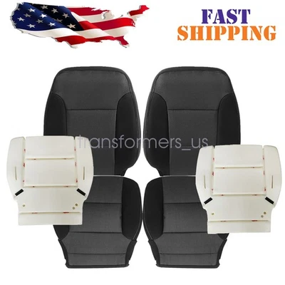 Cubierta de asiento de tela para conductor/pasajero negra/espuma para Chevy Silverado 2014-2019 Foto 1 de 4