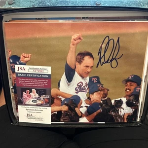 NOLAN RYAN signed 8x10 photo Rangers  No Hitter bs A’s autograph HOF JSA COA - Picture 1 of 4