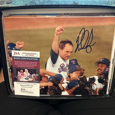 NOLAN RYAN signed 8x10 photo Rangers  No Hitter bs A’s autograph HOF JSA COA - Image 1 of 4