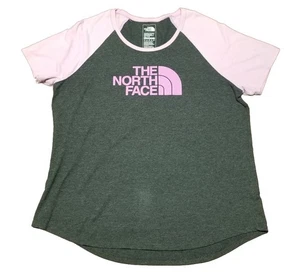 T-shirt donna THE NORTH FACE viola/rosa grigia mezza cupola logo manica corta - Foto 1 di 6