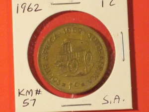 1962 1 Cent Coin / South Africa KM# 57 - Picture 1 of 4